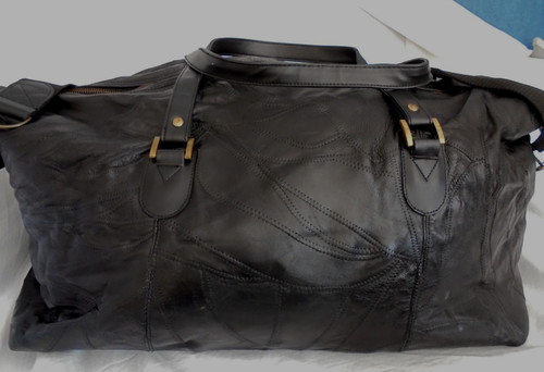 Vintage black leather weekend - black,