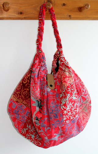 Bag red patchwork ladies - bag,