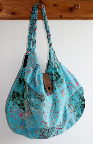 Bag turquoise blue patchwork - turquoise,