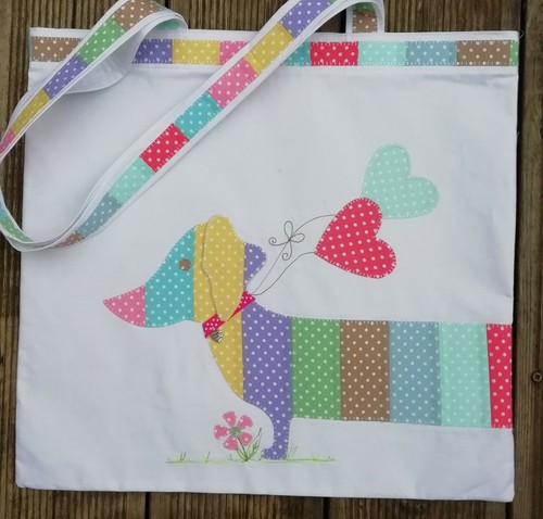 Patchwork quilting dachshund - patchwork,
